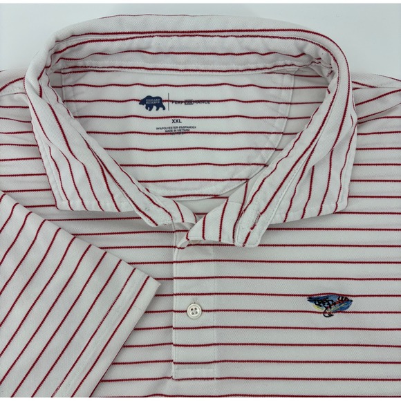 Onward Reserve Other - Onward Reserve Performance Polo Shirt Men XXL Red White Striped Fly Fishing Logo